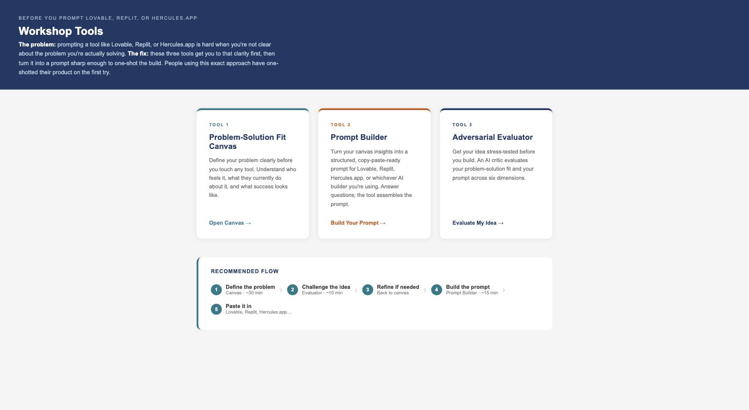 Screenshot of Workshop Tools